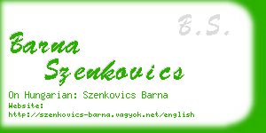 barna szenkovics business card